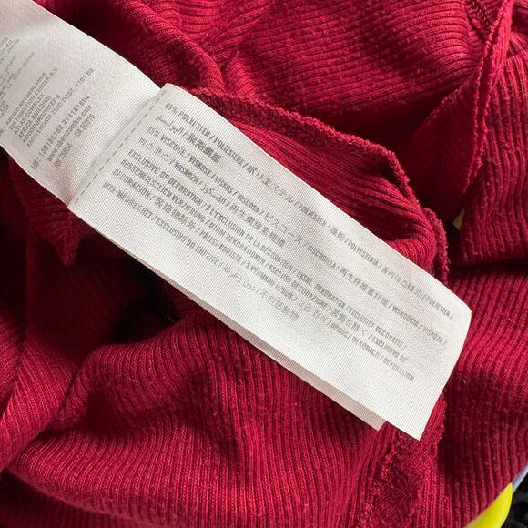 Y2K Abercrombie & Fitch Ribbed Henley Top Elena Gilbert Red Casual Preppy Medium - Picture 8 of 8